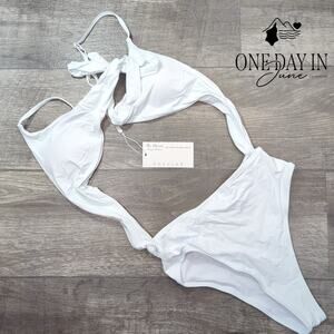 Chyrii Cutout Tie Front One Piece Swimsuit Size S